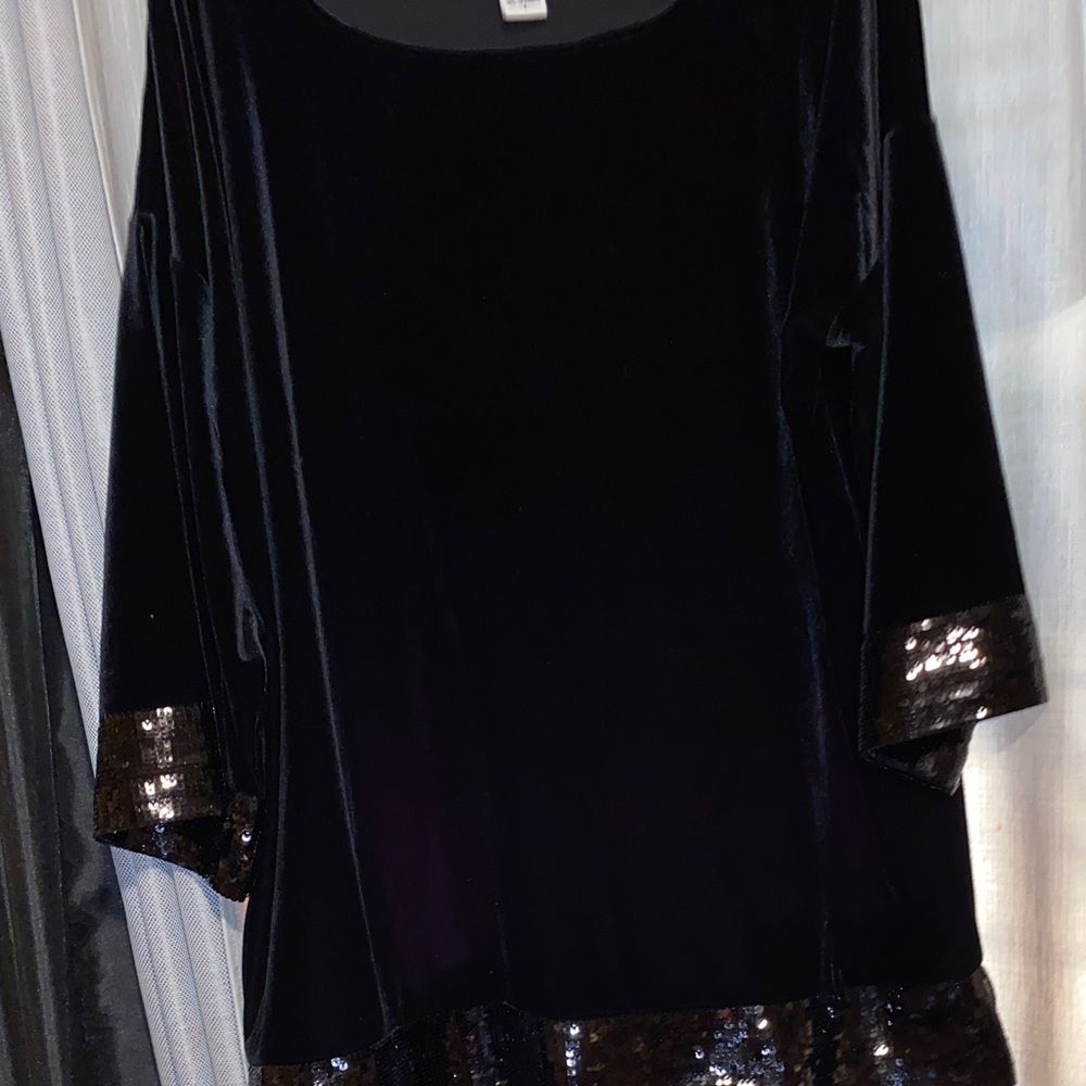 Joan Vass Black Plus Top - Picture 1 of 7